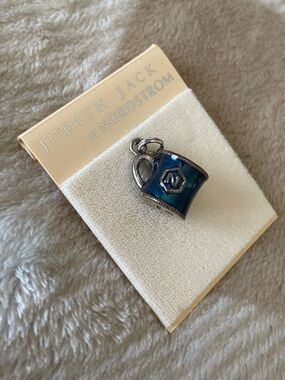 NEW Vintage Judith Jack Sterling Silver Round Mug Charm .5 inch
